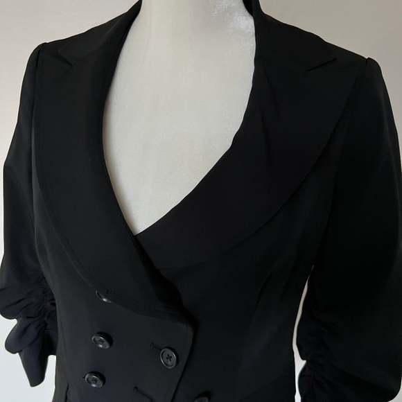 VINTAGE Elizabeth and James blazer - black, double breasted, ruched sleeves - Picture 8 of 16